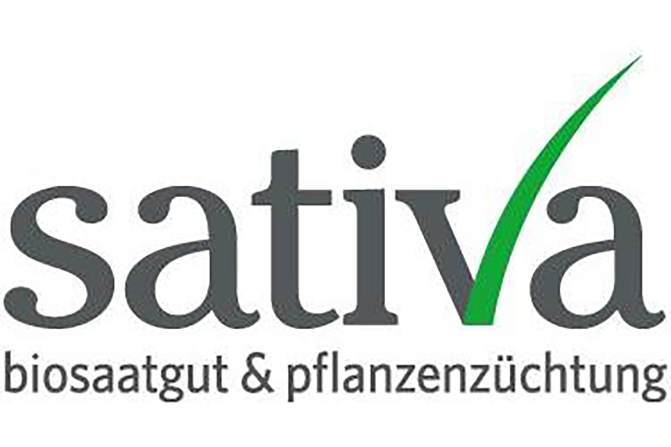 Das Bild zeigt das Signet der Firma Sativa Biosaatgut und Pflanzenzüchtung.